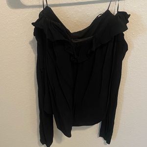 Nordstrom off the shoulder long sleeve black shirt